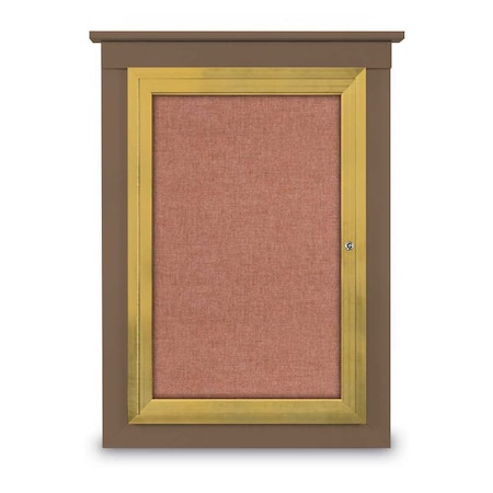United Visual Products Single Door Enclosed Cathedral Letterboa UV1299CD-BRONZE-GREY